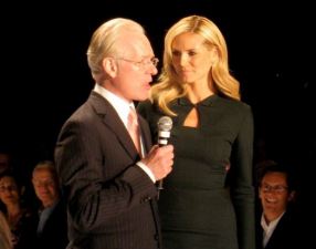 Heidi Klum and Tim Gunn of Project Runway having a good moment in their relationship.